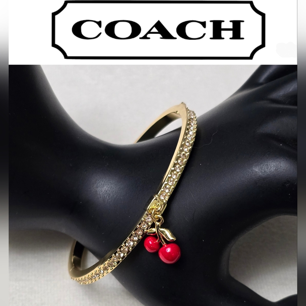 Coach Cherry Cluster Charm Bangle Bracelet